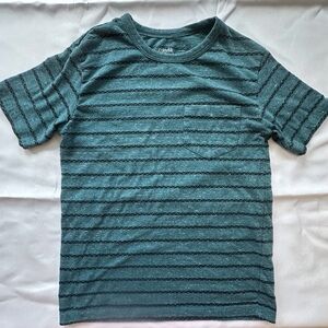 Colorful Planet‎ teal & black striped short sleeve tee shirt boys L 10-12